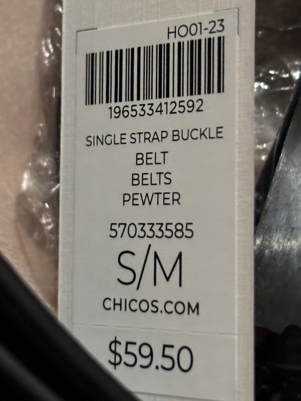 Chico's Pewter Single Strap Buckle Belt